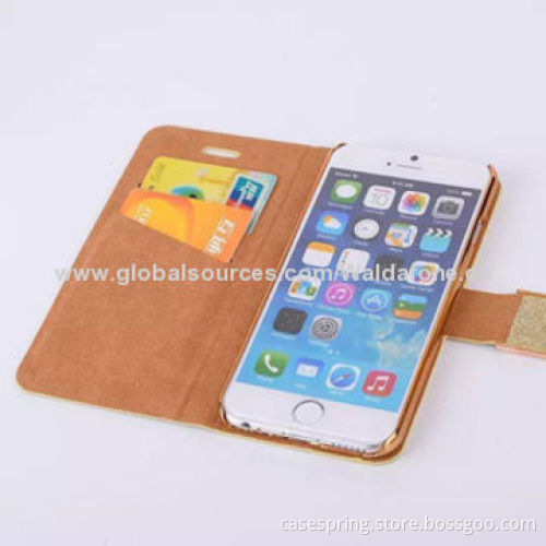 PU Leather Case for iPhone 6, with Silk Texture, Without Removing Skin